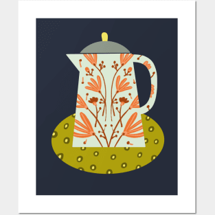 Floral Teapot Posters and Art